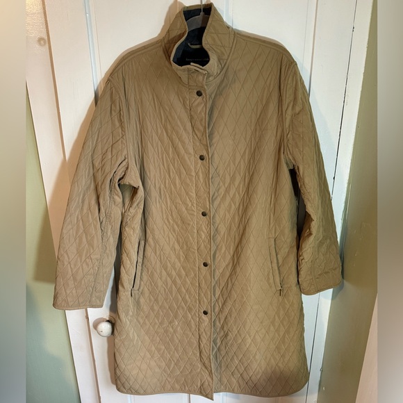 Impermeable Women’s Quilted Long Jacket - Tan - XL - Picture 2 of 8